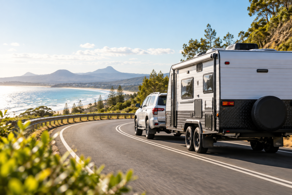 caravan on the road