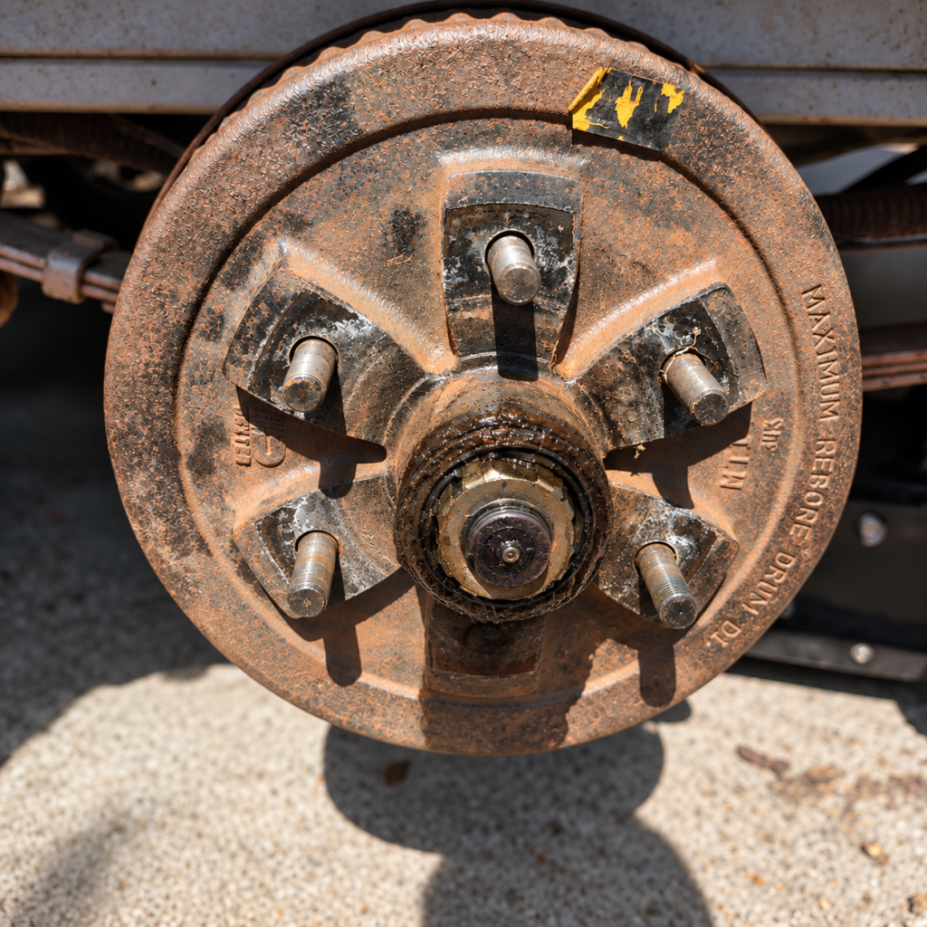 caravan leaking wheel bearing seal