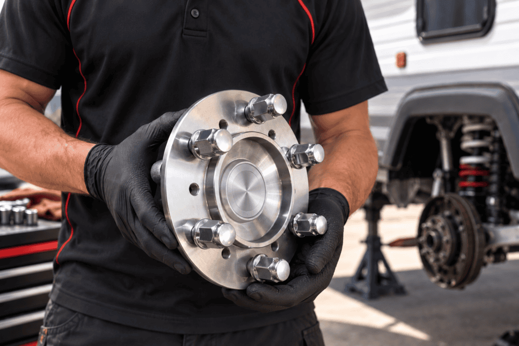 mobile caravan wheel hub repair