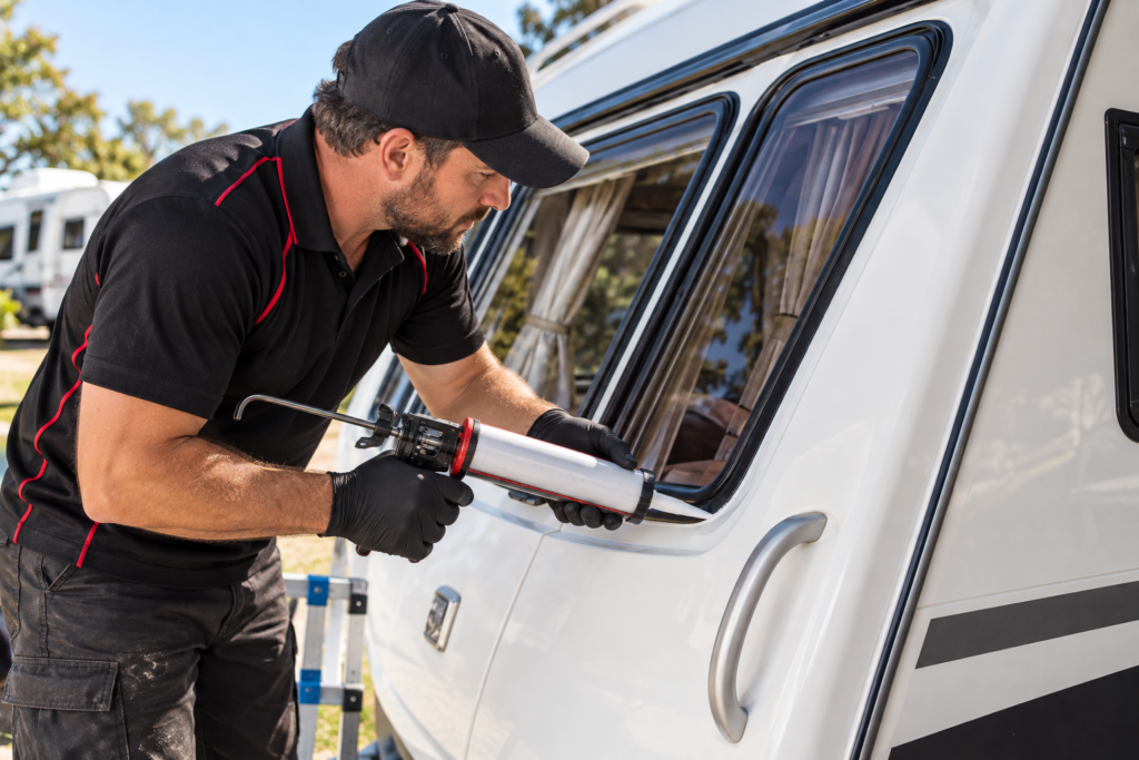 mobile caravan window resealing